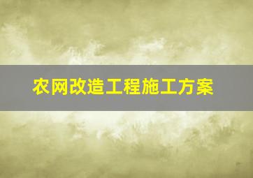 农网改造工程施工方案