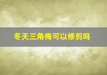 冬天三角梅可以修剪吗