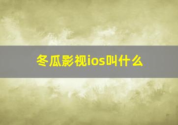 冬瓜影视ios叫什么