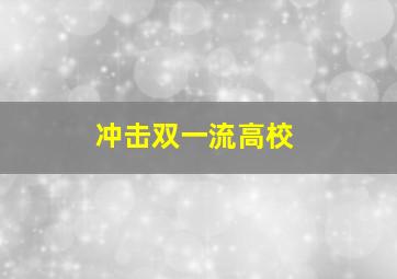 冲击双一流高校