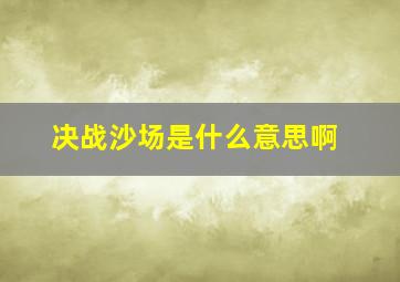 决战沙场是什么意思啊