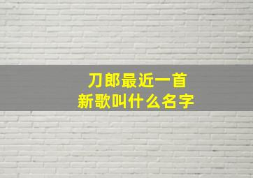 刀郎最近一首新歌叫什么名字