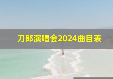 刀郎演唱会2024曲目表