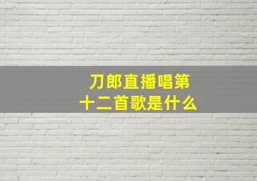 刀郎直播唱第十二首歌是什么