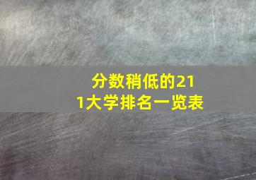 分数稍低的211大学排名一览表