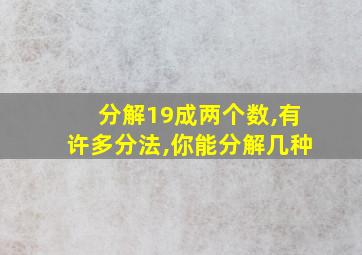 分解19成两个数,有许多分法,你能分解几种