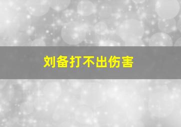 刘备打不出伤害