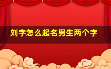 刘字怎么起名男生两个字