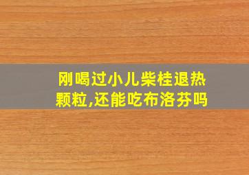 刚喝过小儿柴桂退热颗粒,还能吃布洛芬吗