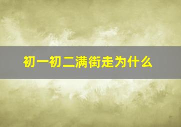 初一初二满街走为什么