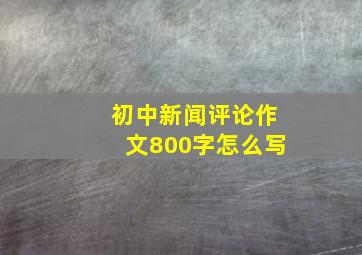 初中新闻评论作文800字怎么写