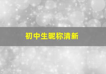 初中生昵称清新