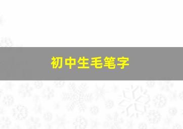 初中生毛笔字