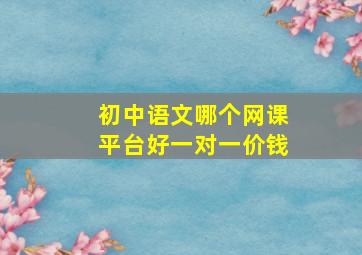 初中语文哪个网课平台好一对一价钱