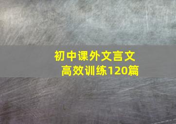 初中课外文言文高效训练120篇