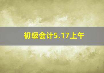 初级会计5.17上午