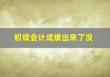 初级会计成绩出来了没