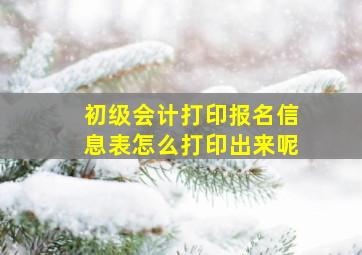 初级会计打印报名信息表怎么打印出来呢