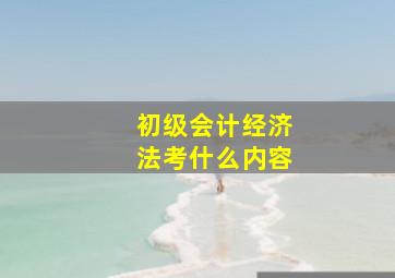 初级会计经济法考什么内容