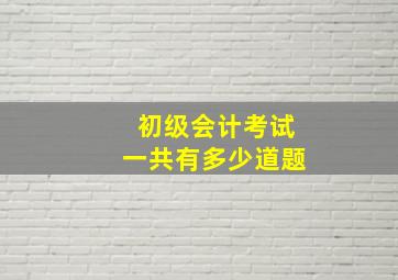 初级会计考试一共有多少道题