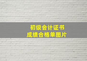 初级会计证书成绩合格单图片