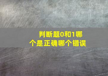 判断题0和1哪个是正确哪个错误