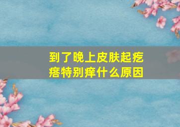 到了晚上皮肤起疙瘩特别痒什么原因