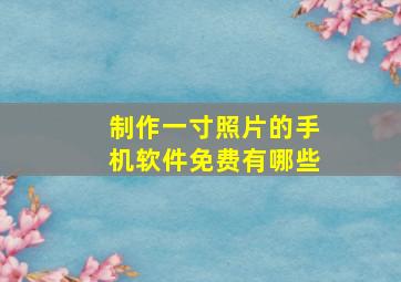 制作一寸照片的手机软件免费有哪些