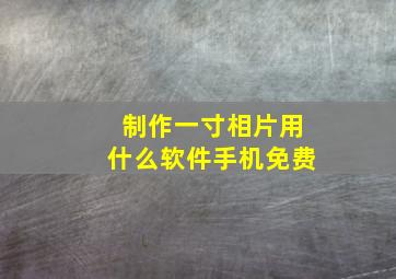 制作一寸相片用什么软件手机免费