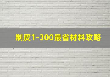 制皮1-300最省材料攻略