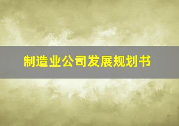 制造业公司发展规划书