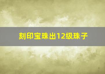 刻印宝珠出12级珠子