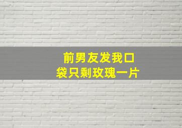 前男友发我口袋只剩玫瑰一片