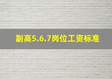 副高5.6.7岗位工资标准