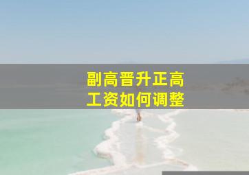 副高晋升正高工资如何调整