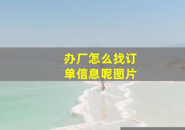 办厂怎么找订单信息呢图片