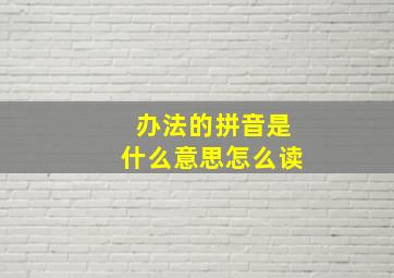 办法的拼音是什么意思怎么读