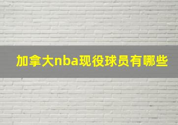 加拿大nba现役球员有哪些