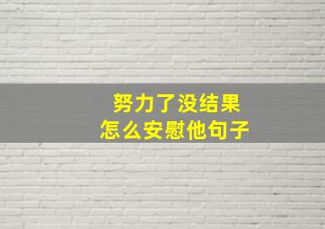 努力了没结果怎么安慰他句子