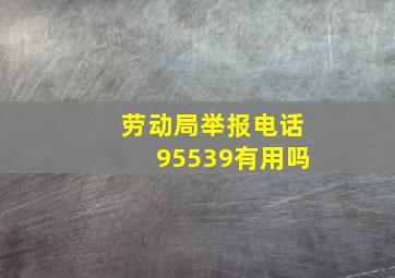 劳动局举报电话95539有用吗