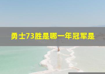 勇士73胜是哪一年冠军是