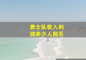 勇士队收入利润多少人民币