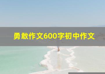 勇敢作文600字初中作文