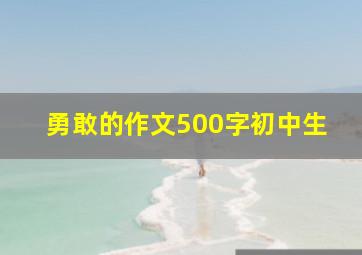 勇敢的作文500字初中生