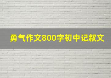 勇气作文800字初中记叙文