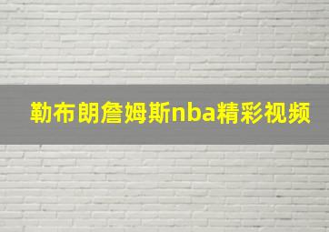 勒布朗詹姆斯nba精彩视频