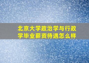 北京大学政治学与行政学毕业薪资待遇怎么样