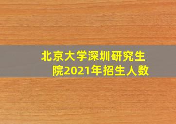 北京大学深圳研究生院2021年招生人数