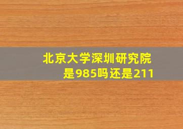 北京大学深圳研究院是985吗还是211