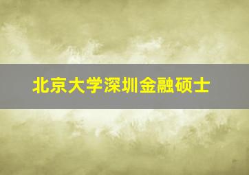 北京大学深圳金融硕士